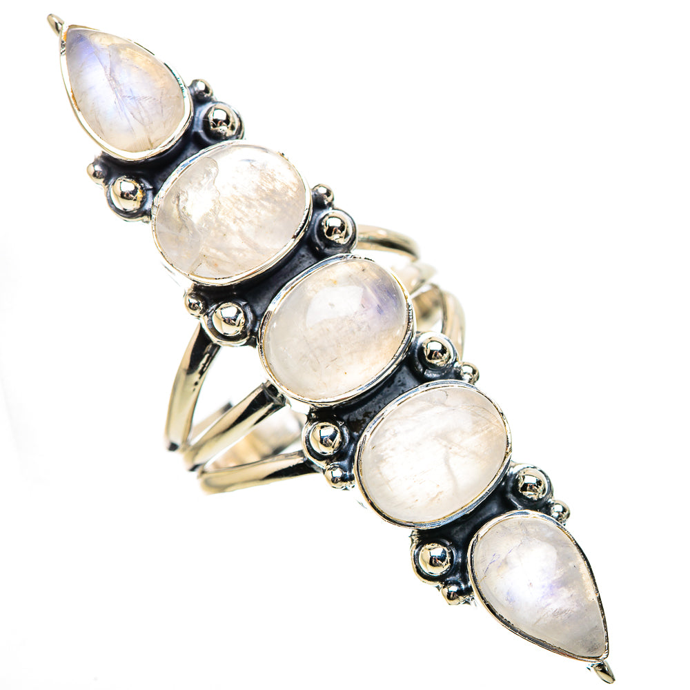 Rainbow Moonstone Rings handcrafted by Ana Silver Co - RING133879 - Photo 2