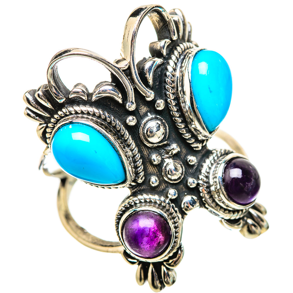 Sleeping Beauty Turquoise Rings handcrafted by Ana Silver Co - RING133881 - Photo 2