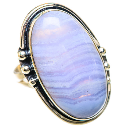Blue Lace Agate Rings handcrafted by Ana Silver Co - RING133928 - Photo 2