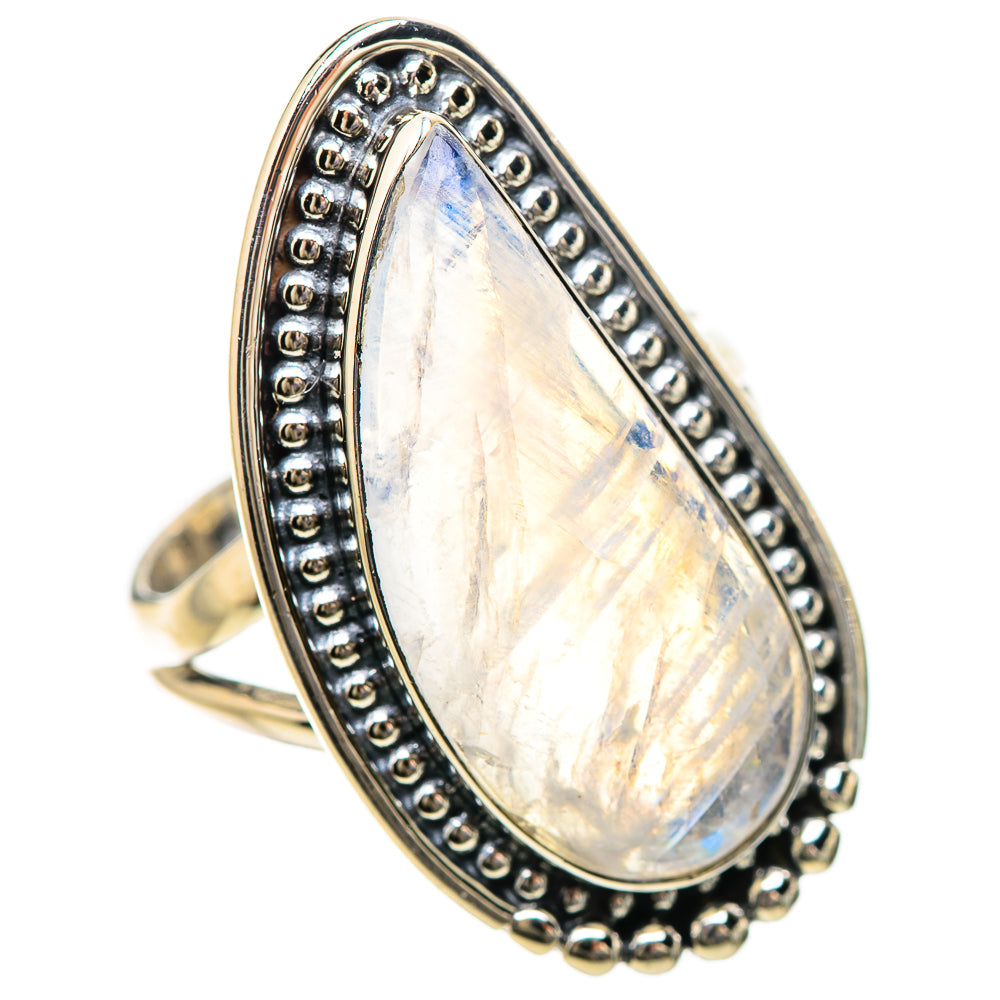 Rainbow Moonstone Rings handcrafted by Ana Silver Co - RING133929 - Photo 2