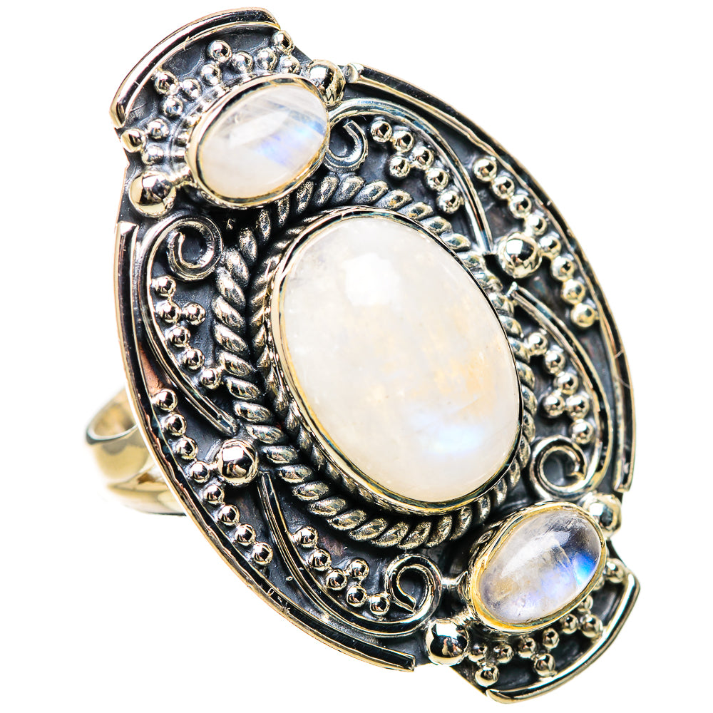 Rainbow Moonstone Rings handcrafted by Ana Silver Co - RING133930 - Photo 2