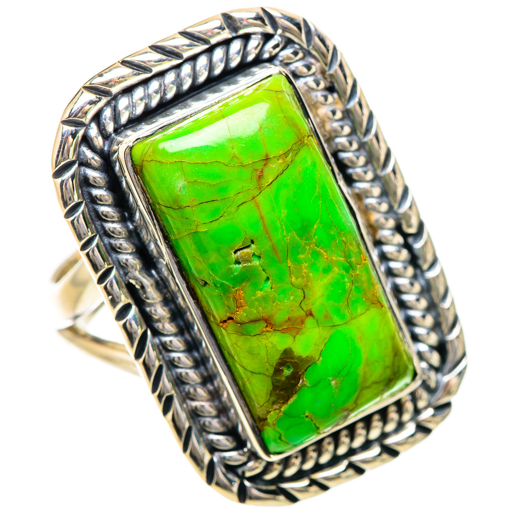 Green Copper Composite Turquoise Rings handcrafted by Ana Silver Co - RING133939 - Photo 2
