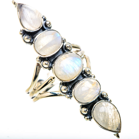 Rainbow Moonstone Rings handcrafted by Ana Silver Co - RING133949 - Photo 2
