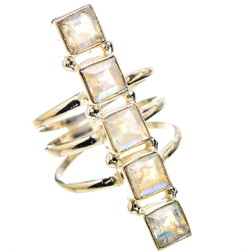 Rainbow Moonstone Rings handcrafted by Ana Silver Co - RING133950 - Photo 2