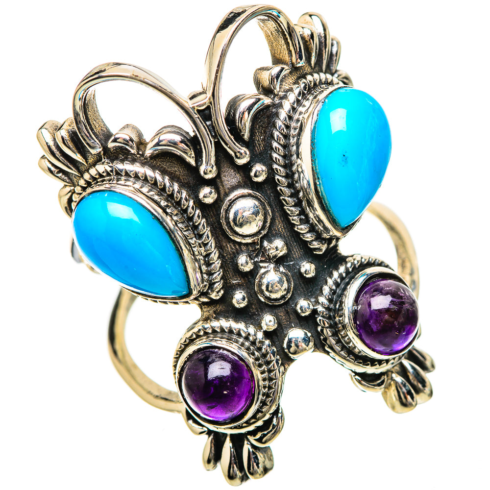 Sleeping Beauty Turquoise Rings handcrafted by Ana Silver Co - RING133951 - Photo 2