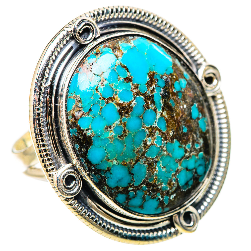 Tibetan Turquoise Rings handcrafted by Ana Silver Co - RING133954 - Photo 2