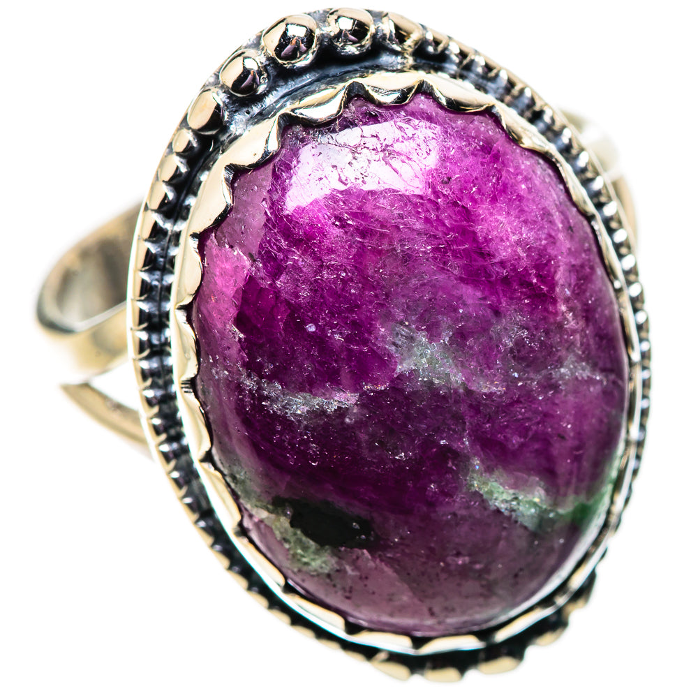 Ruby Zoisite Rings handcrafted by Ana Silver Co - RING133975 - Photo 2