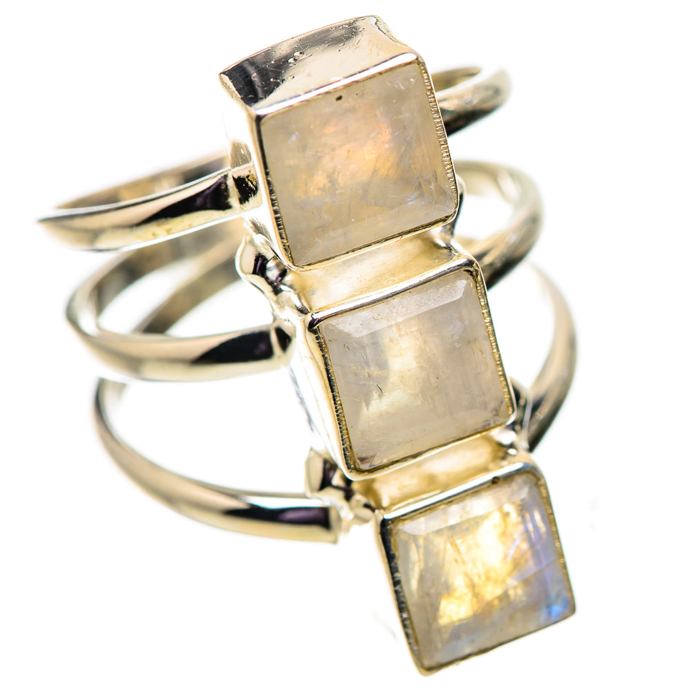 Rainbow Moonstone Rings handcrafted by Ana Silver Co - RING133980 - Photo 2
