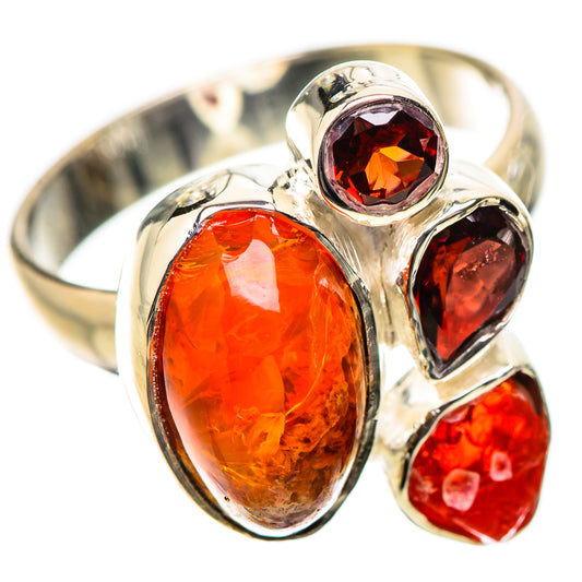 Mexican Fire Opal Rings handcrafted by Ana Silver Co - RING133984 - Photo 2