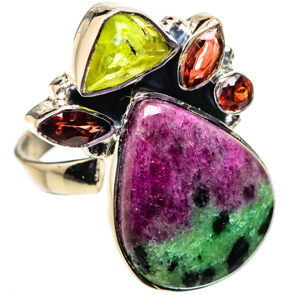 Ruby Zoisite Rings handcrafted by Ana Silver Co - RING134009 - Photo 2