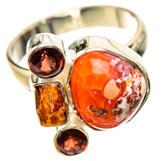 Mexican Fire Opal Rings handcrafted by Ana Silver Co - RING134010 - Photo 2