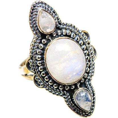 Rainbow Moonstone Rings handcrafted by Ana Silver Co - RING134035 - Photo 2