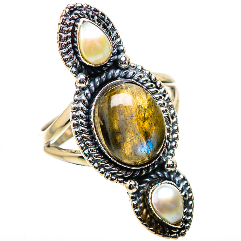 Labradorite Rings handcrafted by Ana Silver Co - RING134044 - Photo 2