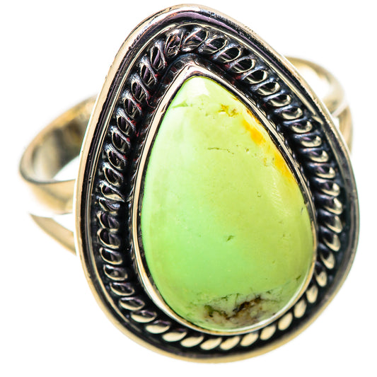 Lemon Chrysoprase Rings handcrafted by Ana Silver Co - RING134049 - Photo 2