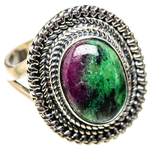 Ruby Zoisite Rings handcrafted by Ana Silver Co - RING134050 - Photo 2