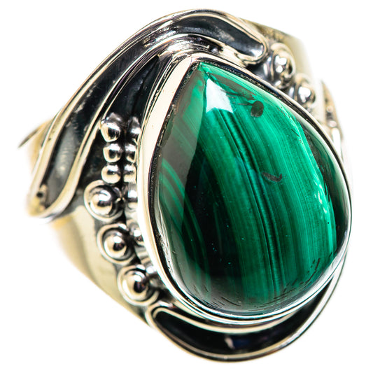 Malachite Rings handcrafted by Ana Silver Co - RING134052 - Photo 2