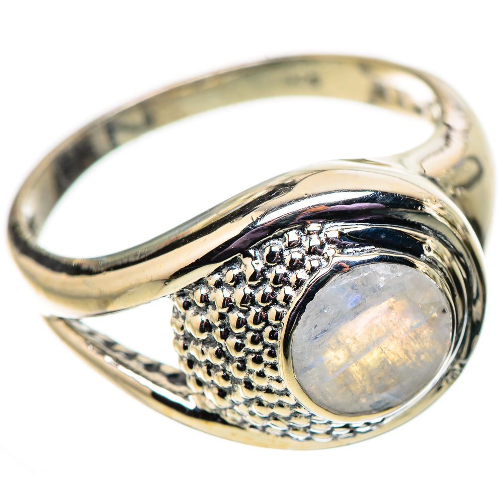 Rainbow Moonstone Rings handcrafted by Ana Silver Co - RING134059 - Photo 2