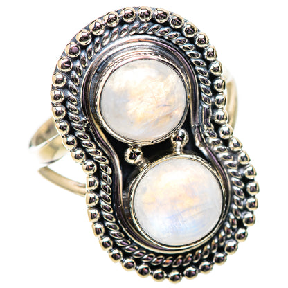 Rainbow Moonstone Rings handcrafted by Ana Silver Co - RING134060 - Photo 2