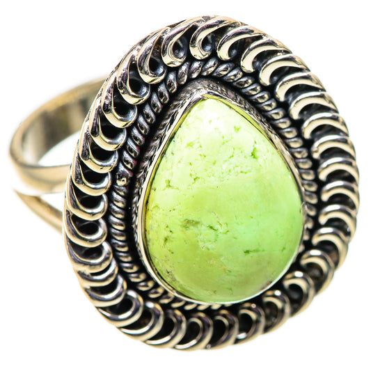 Lemon Chrysoprase Rings handcrafted by Ana Silver Co - RING134075 - Photo 2