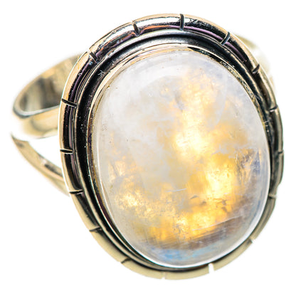 Rainbow Moonstone Rings handcrafted by Ana Silver Co - RING134086 - Photo 2