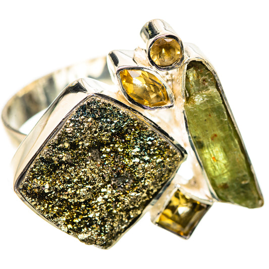Spectro Pyrite Druzy Rings handcrafted by Ana Silver Co - RING134088 - Photo 2