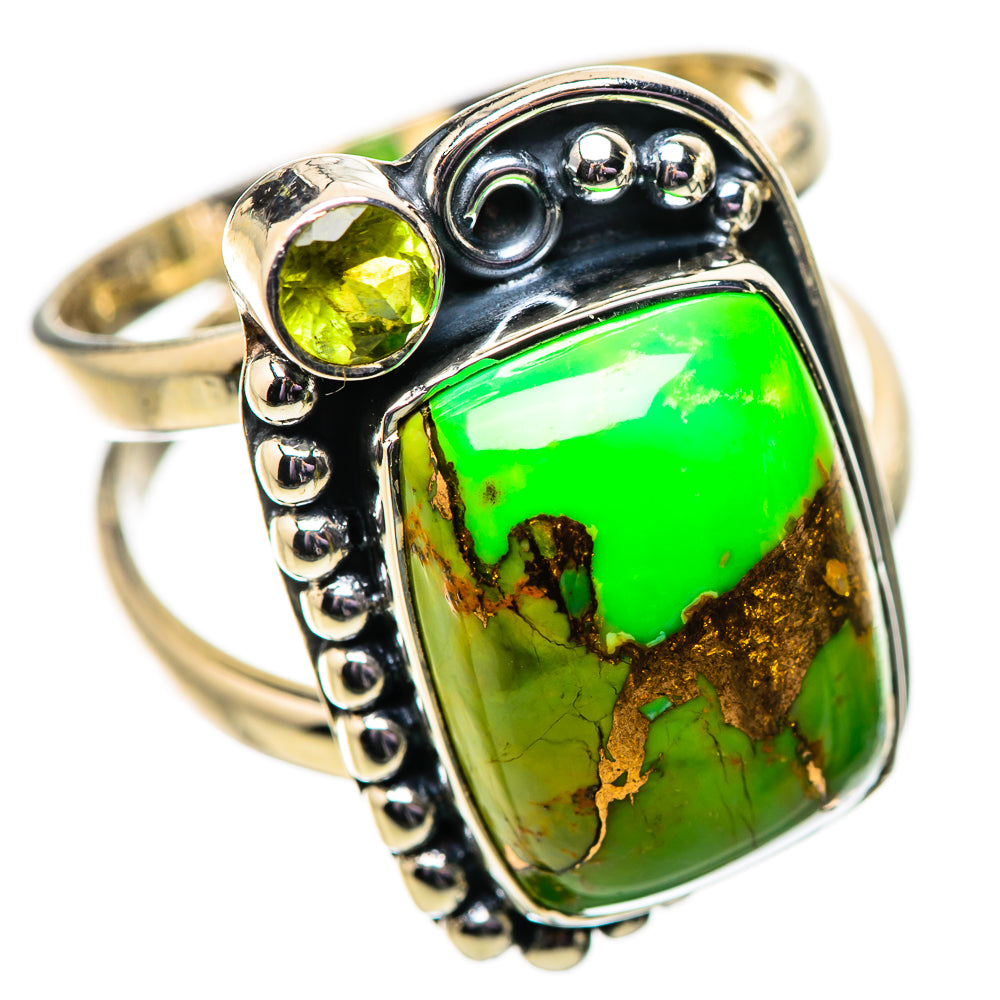 Green Copper Composite Turquoise Rings handcrafted by Ana Silver Co - RING134098 - Photo 2