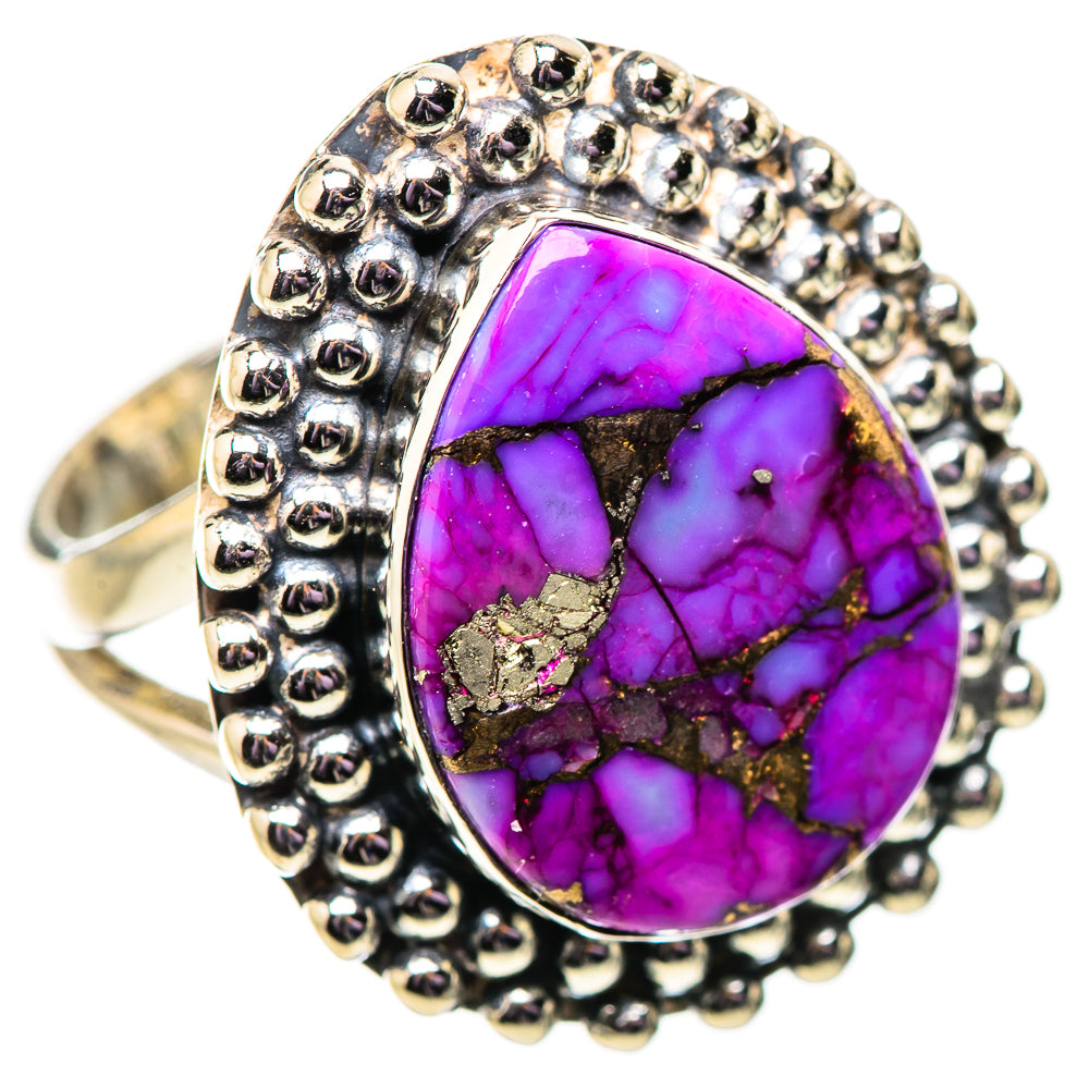 Purple Copper Composite Turquoise Rings handcrafted by Ana Silver Co - RING134104 - Photo 2