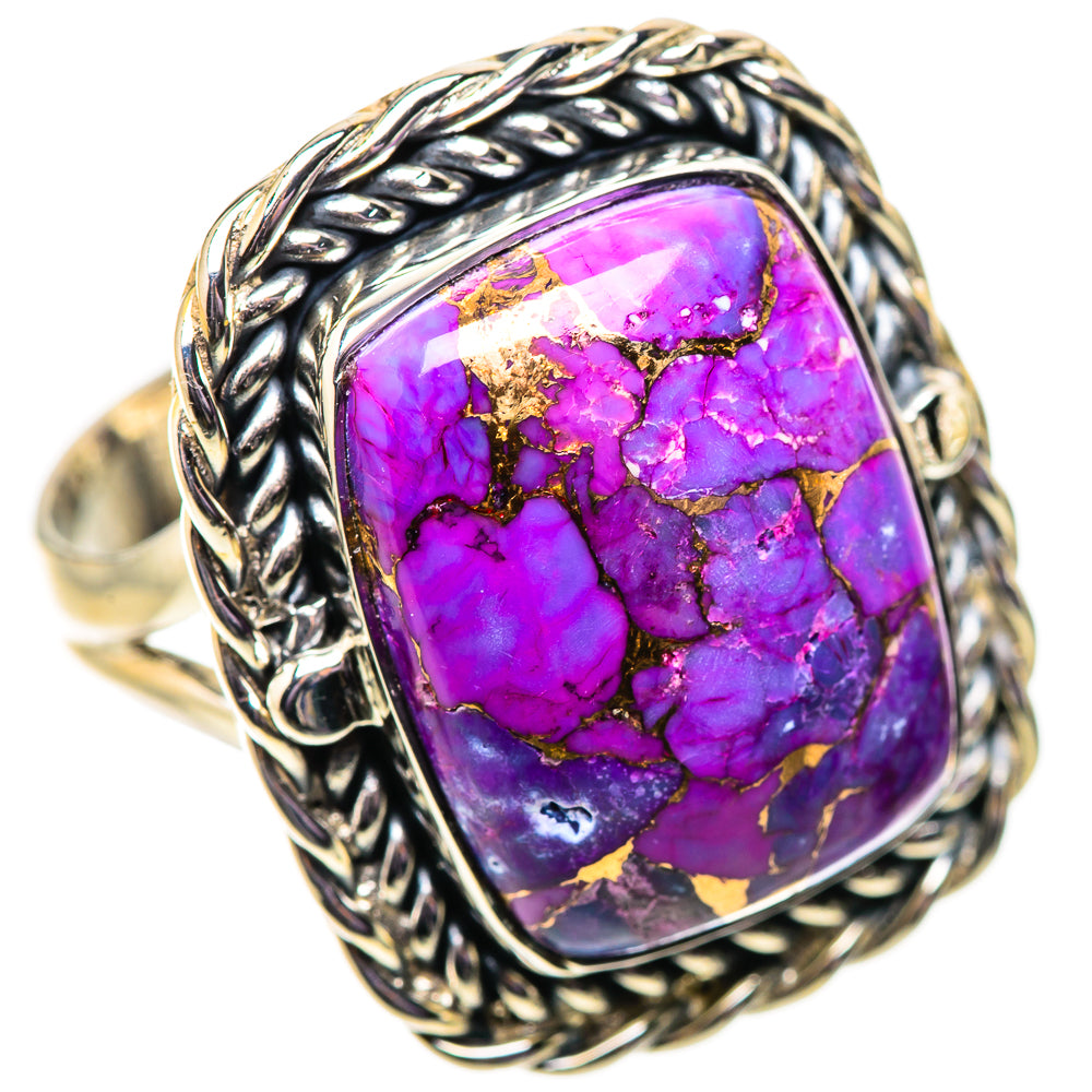 Purple Copper Composite Turquoise Rings handcrafted by Ana Silver Co - RING134105 - Photo 2