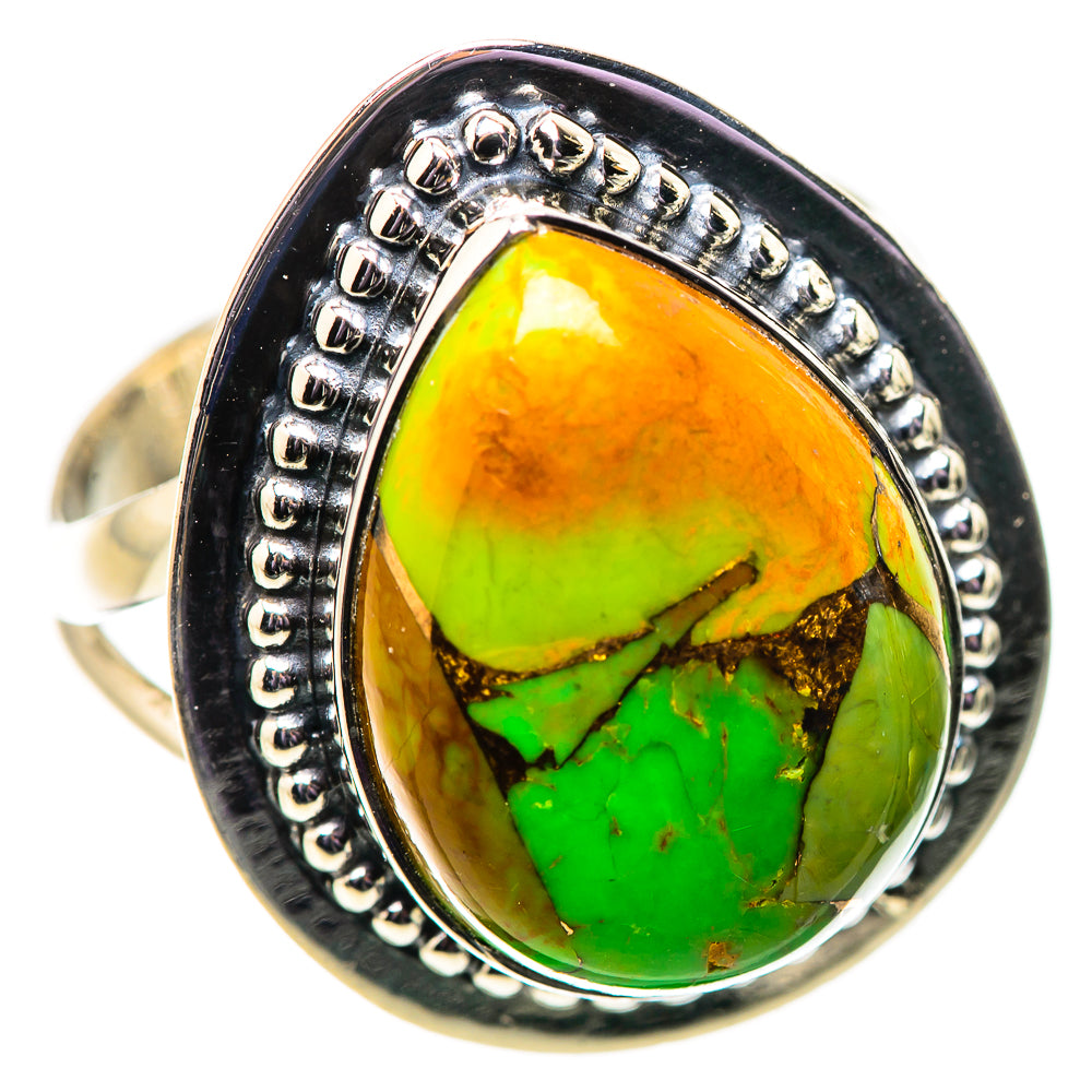 Green Copper Composite Turquoise Rings handcrafted by Ana Silver Co - RING134123 - Photo 2