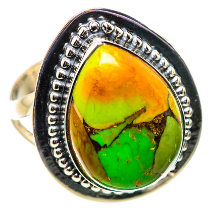 Green Copper Composite Turquoise Rings handcrafted by Ana Silver Co - RING134123 - Photo 2
