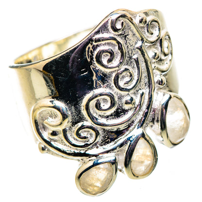 Rainbow Moonstone Rings handcrafted by Ana Silver Co - RING134135 - Photo 2