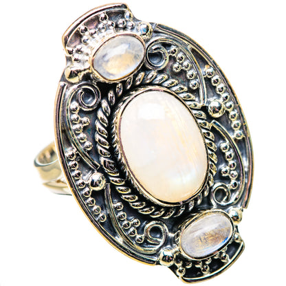 Rainbow Moonstone Rings handcrafted by Ana Silver Co - RING134154 - Photo 2