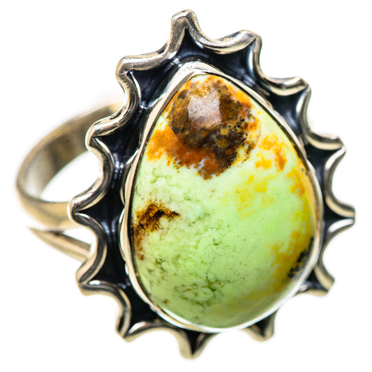 Lemon Chrysoprase Rings handcrafted by Ana Silver Co - RING134163 - Photo 2