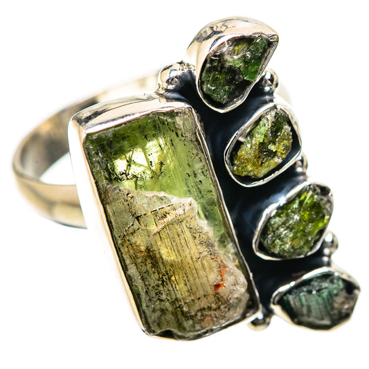 Green Tourmaline Rings handcrafted by Ana Silver Co - RING134164 - Photo 2