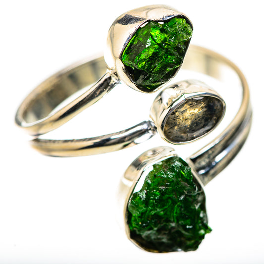 Chrome Diopside, Labradorite Rings handcrafted by Ana Silver Co - RING134167 - Photo 2