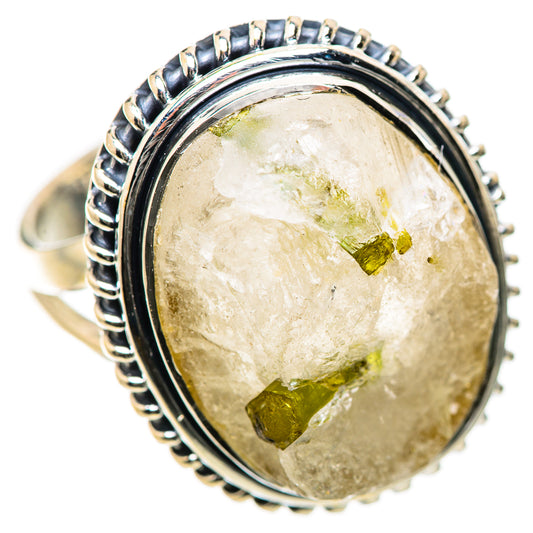 Green Tourmaline In Quartz Rings handcrafted by Ana Silver Co - RING134169 - Photo 2