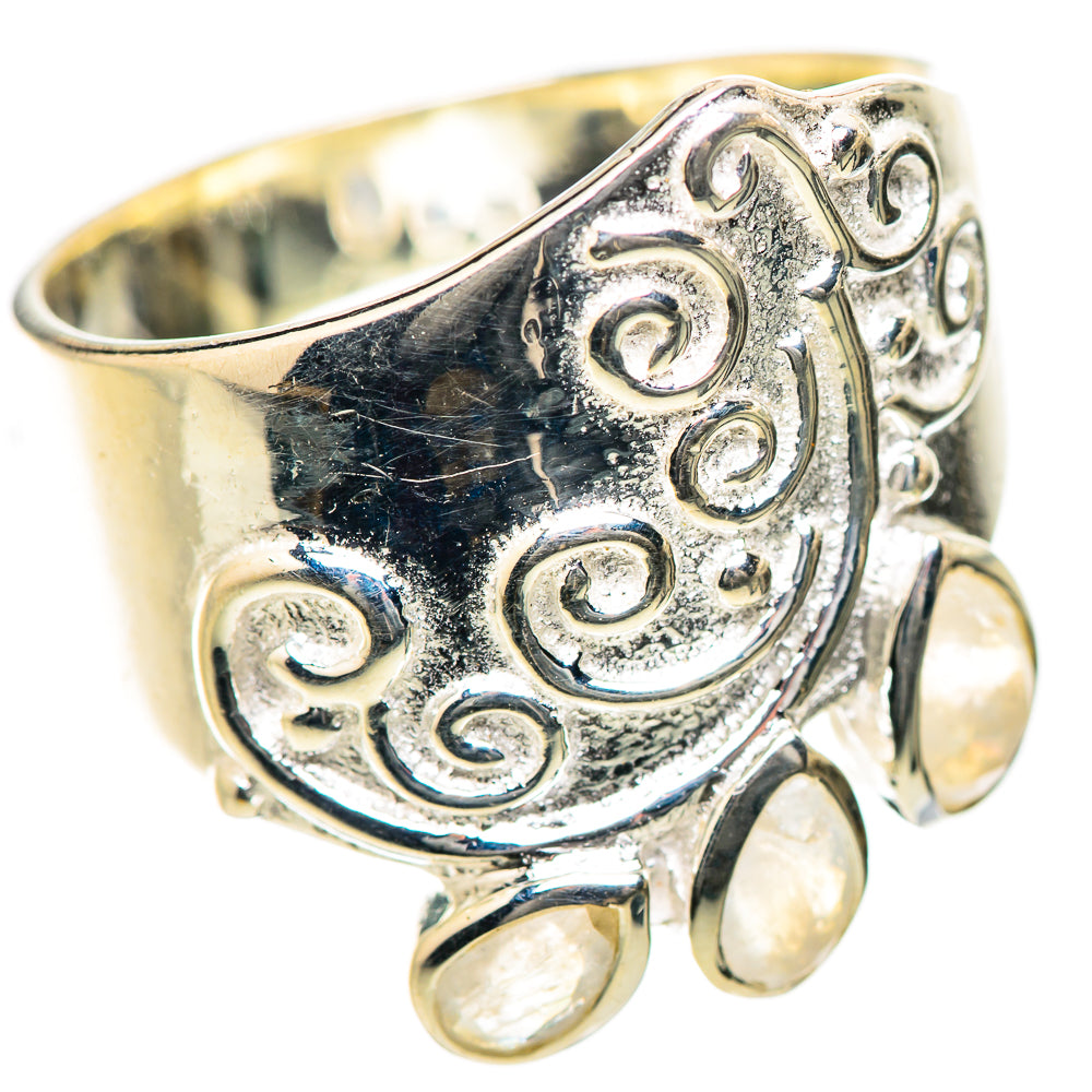 Rainbow Moonstone Rings handcrafted by Ana Silver Co - RING134181 - Photo 2