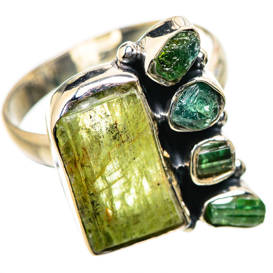 Green Tourmaline Rings handcrafted by Ana Silver Co - RING134185 - Photo 2