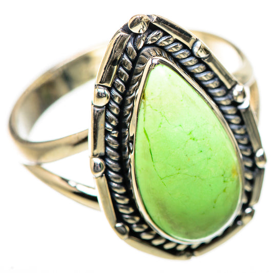 Lemon Chrysoprase Rings handcrafted by Ana Silver Co - RING134189 - Photo 2