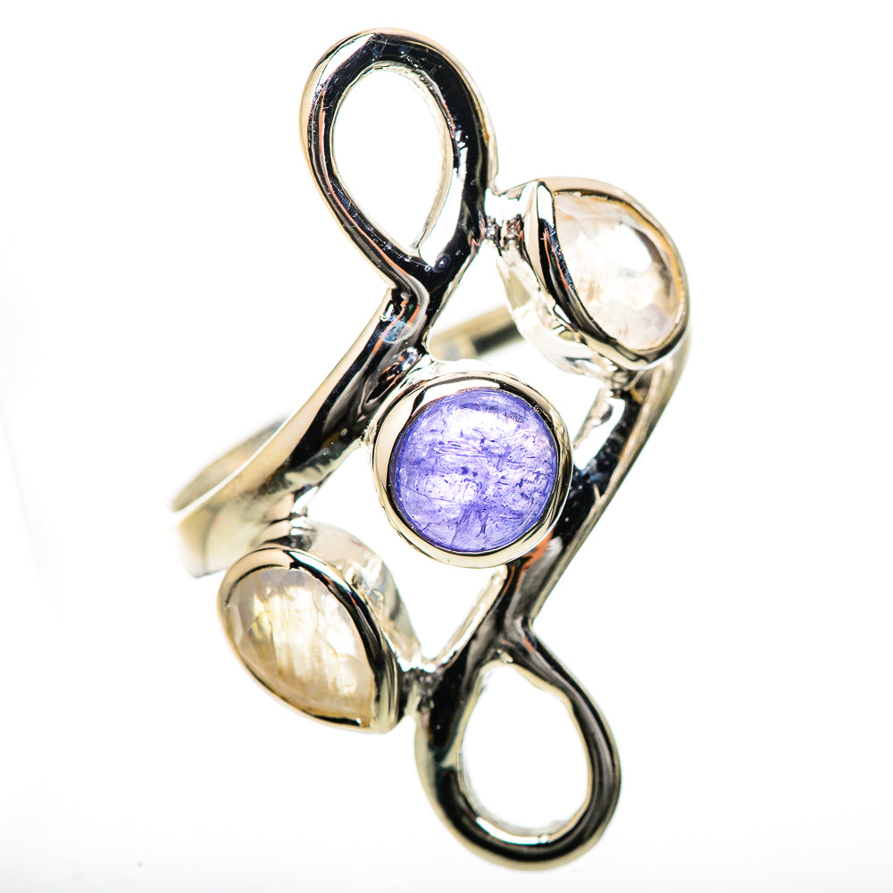 Tanzanite, Rainbow Moonstone Rings handcrafted by Ana Silver Co - RING134193 - Photo 2