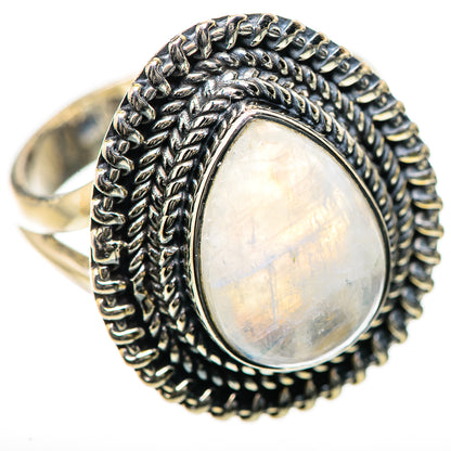 Rainbow Moonstone Rings handcrafted by Ana Silver Co - RING134200 - Photo 2