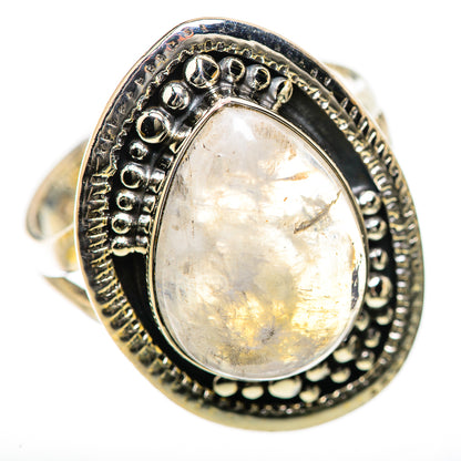 Rainbow Moonstone Rings handcrafted by Ana Silver Co - RING134201 - Photo 2