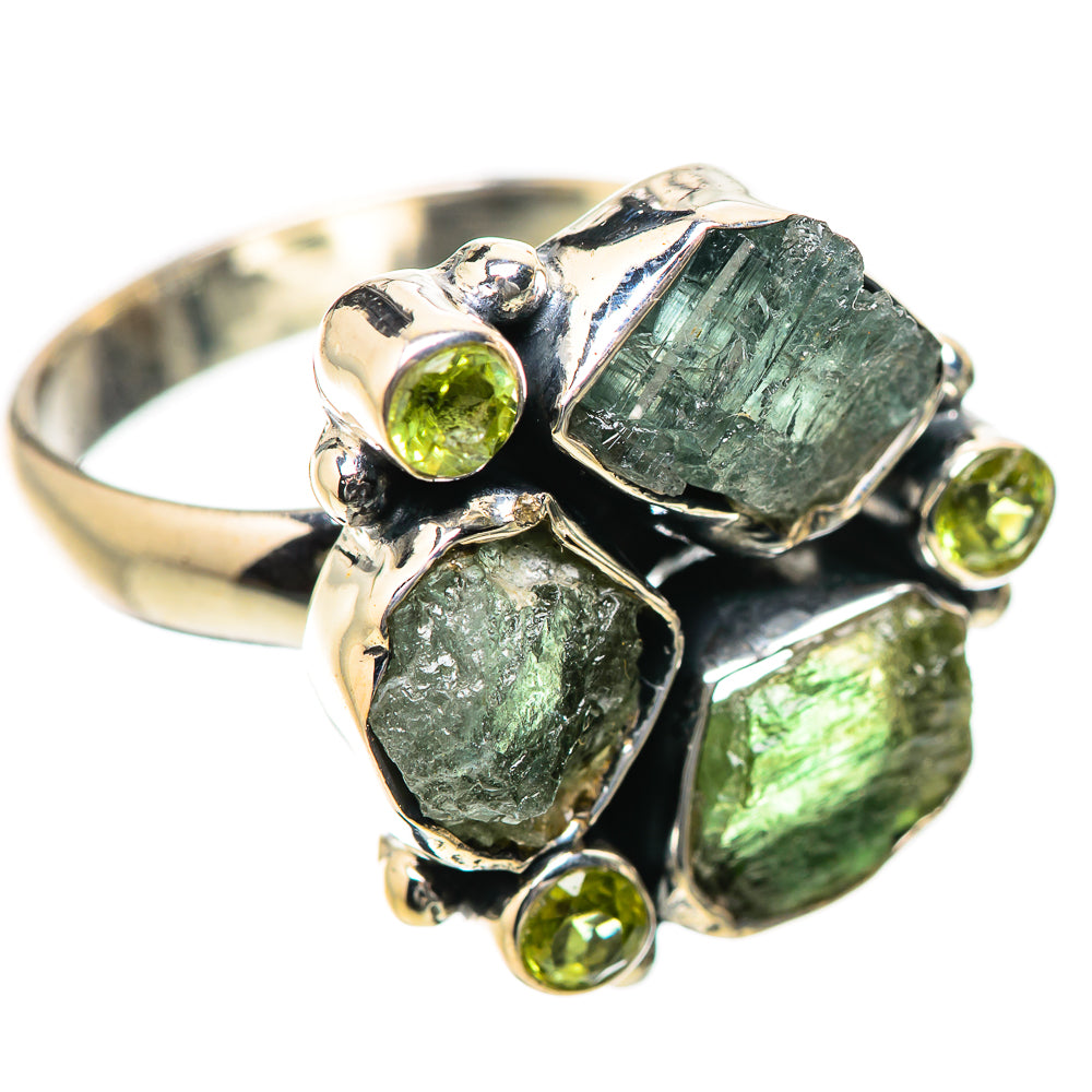 Green Tourmaline, Peridot Rings handcrafted by Ana Silver Co - RING134206 - Photo 2
