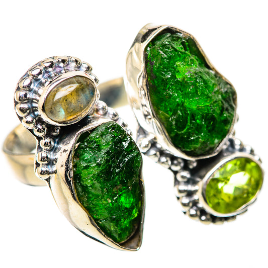 Chrome Diopside, Peridot, Labradorite Rings handcrafted by Ana Silver Co - RING134207 - Photo 2