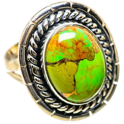 Green Copper Composite Turquoise Rings handcrafted by Ana Silver Co - RING134208 - Photo 2