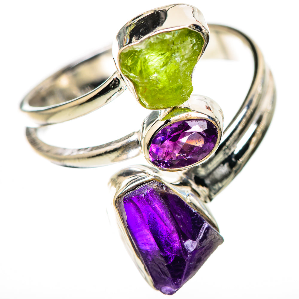 Amethyst, Peridot Rings handcrafted by Ana Silver Co - RING134214 - Photo 2