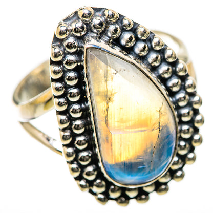 Rainbow Moonstone Rings handcrafted by Ana Silver Co - RING134218 - Photo 2