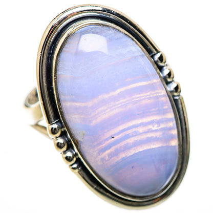 Blue Lace Agate Rings handcrafted by Ana Silver Co - RING134221 - Photo 2