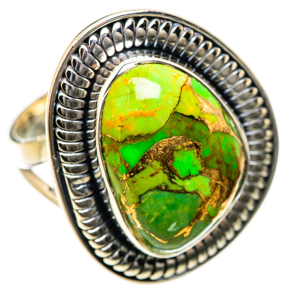 Green Copper Composite Turquoise Rings handcrafted by Ana Silver Co - RING134228 - Photo 2