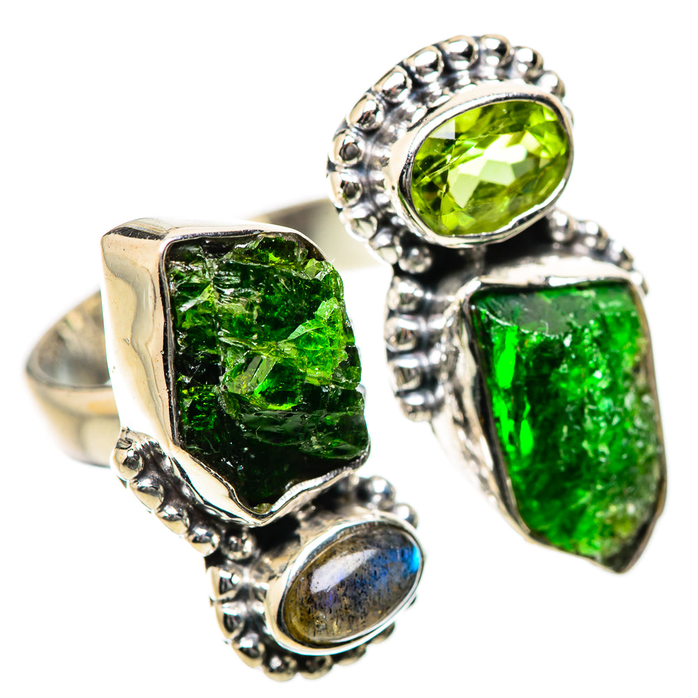 Chrome Diopside, Labradorite, Peridot Rings handcrafted by Ana Silver Co - RING134232 - Photo 2